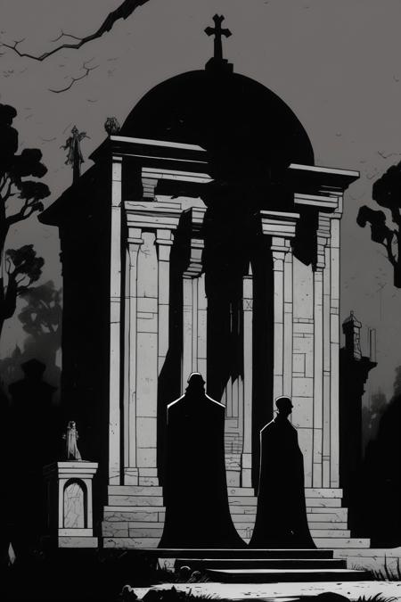 00379-1763975134-_lora_Mike Mignola Style_1_Mike Mignola Style - shadowy figures by a mausoleum. By Mike Mignola in black and white.png